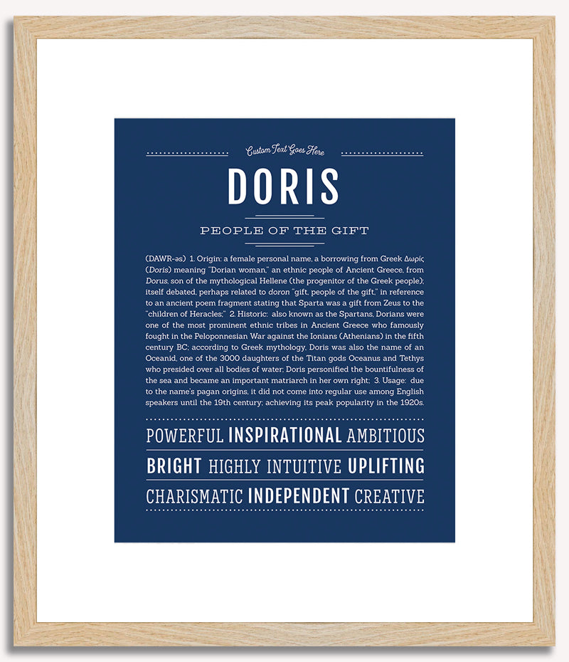 dorisです Doris Personalized Name Meaning Art Prints – Name Stories