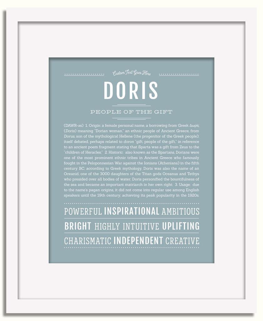 Doris Personalized Name Meaning Art Prints – Name Stories