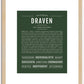 Draven | Name Art Print