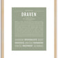 Draven | Name Art Print