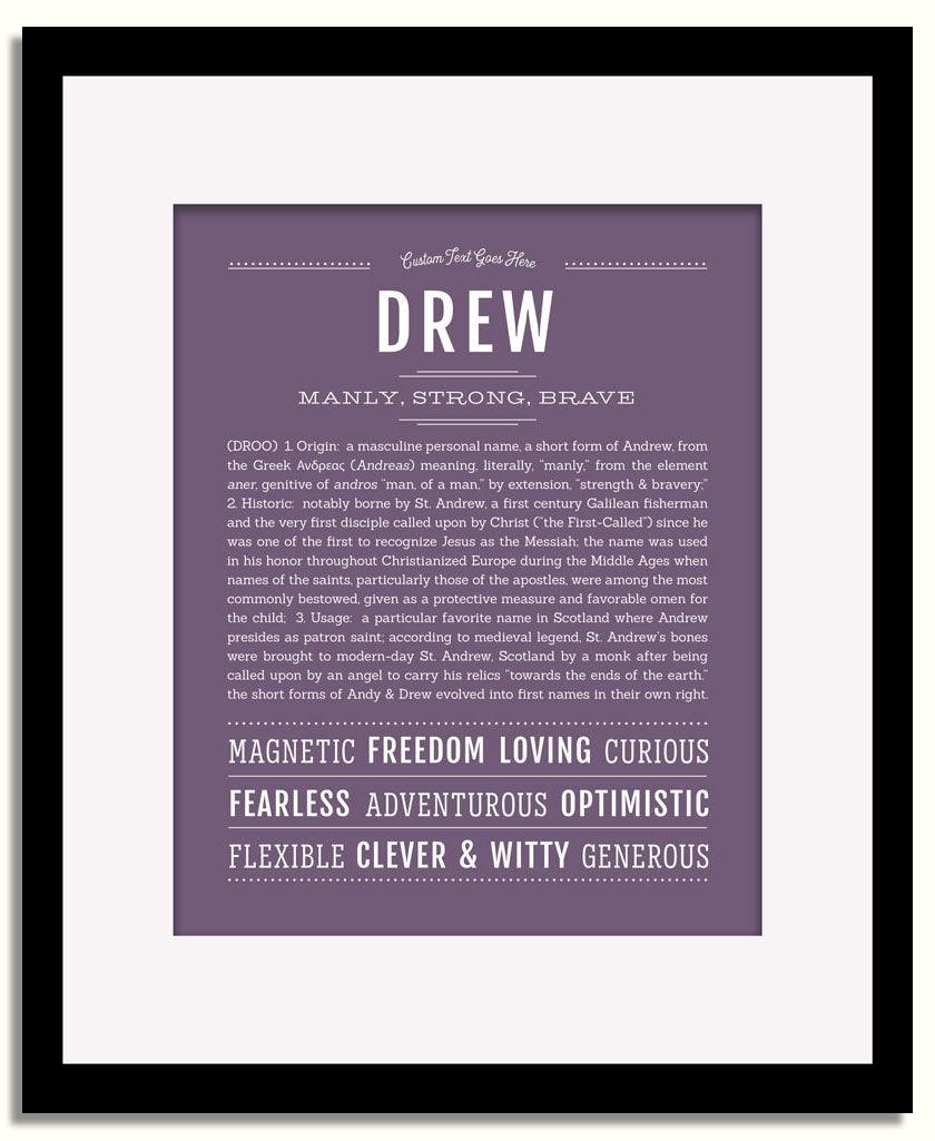 Frame Options | Deep Purple | Black Frame, Matted