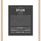 Dylan (female) | Name Art Print