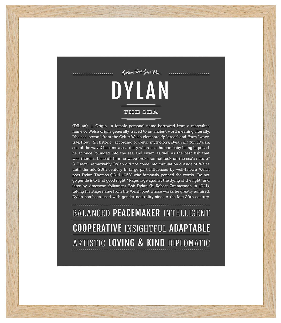 Dylan (female) | Name Art Print