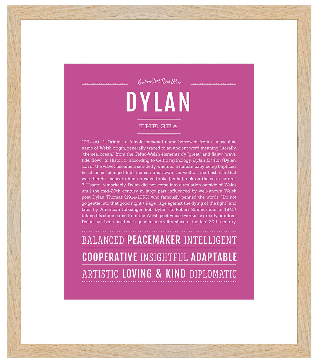 Dylan (female) | Name Art Print