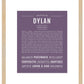 Dylan (female) | Name Art Print