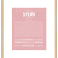 Dylan (female) | Name Art Print