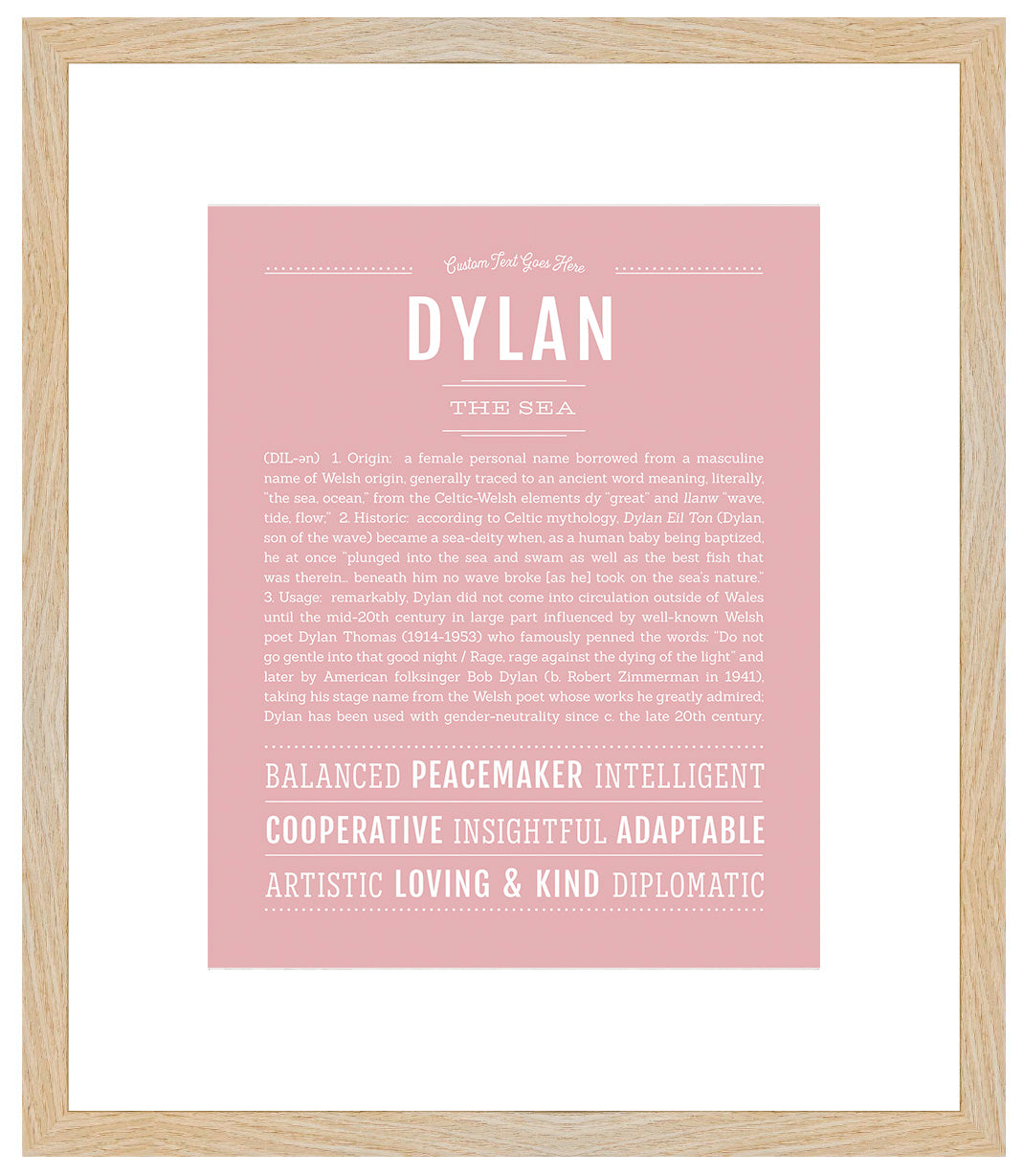 Dylan (female) | Name Art Print