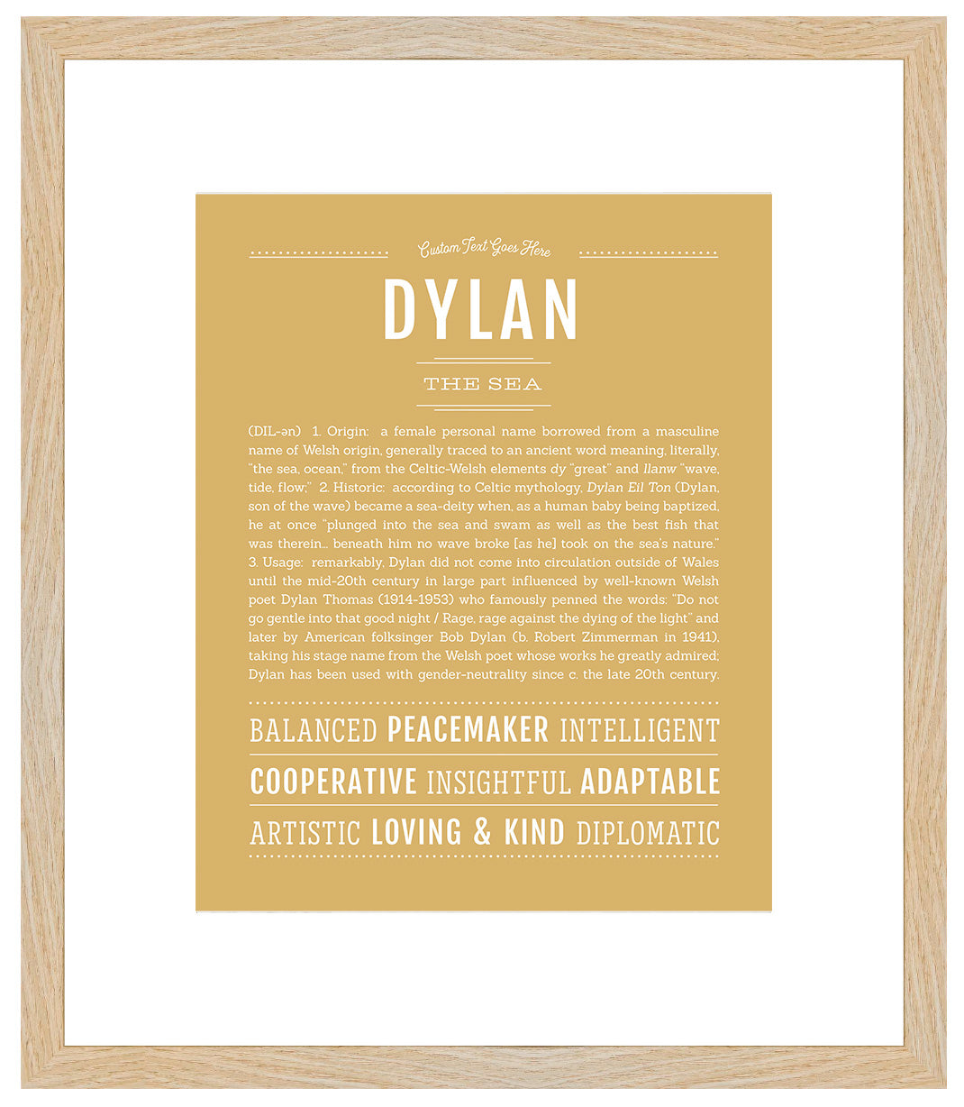 Dylan (female) | Name Art Print