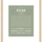 Dylan (female) | Name Art Print