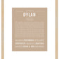 Dylan (female) | Name Art Print