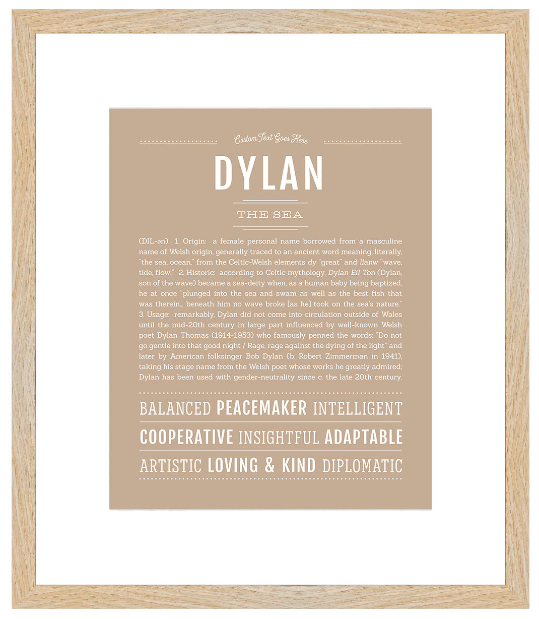 Dylan (female) | Name Art Print