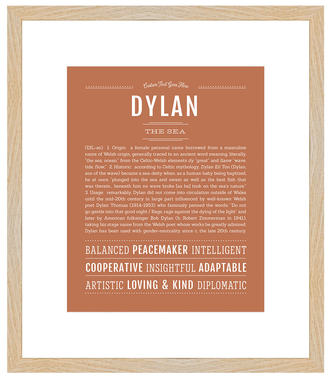 Dylan (female) | Name Art Print