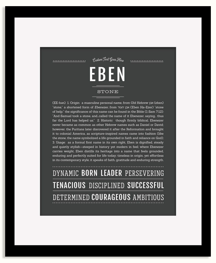 Frame Options | Charcoal Gray | Black Frame, Matted