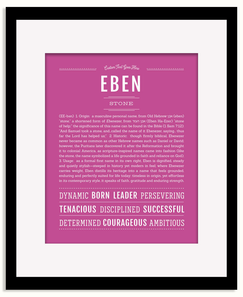 Frame Options | Dark Pink | Black Frame, Matted