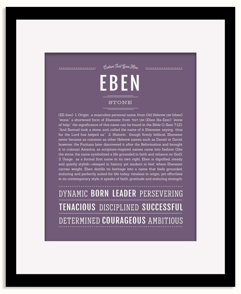 Frame Options | Deep Purple | Black Frame, Matted