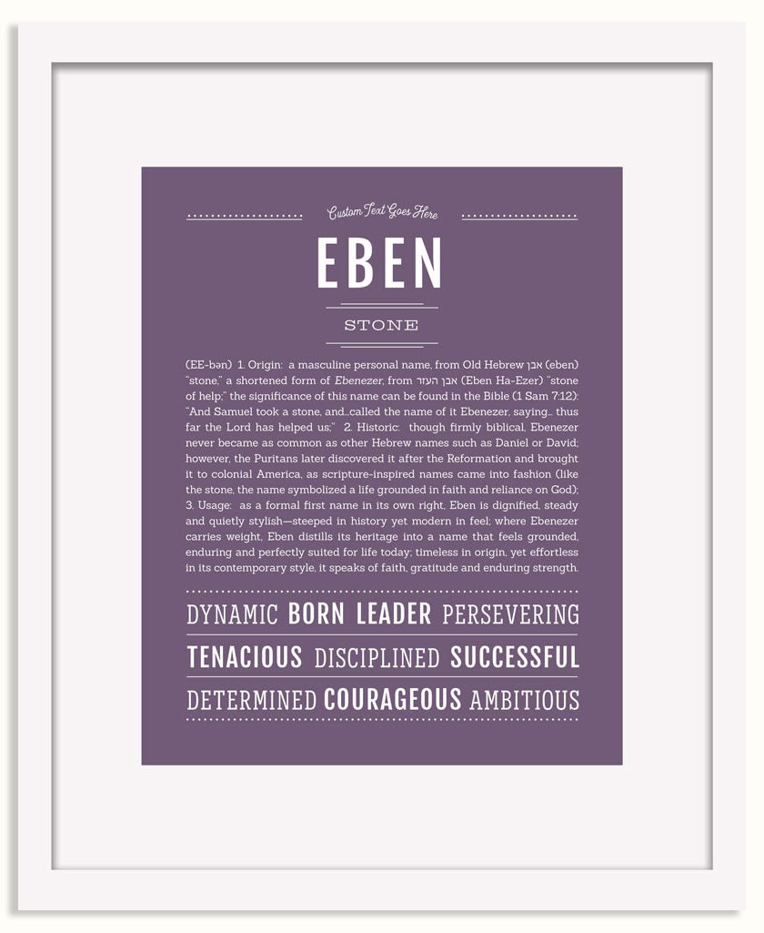 Frame Options | Deep Purple | White Frame, Matted