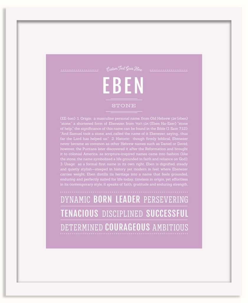Frame Options | Lilac | White Frame, Matted