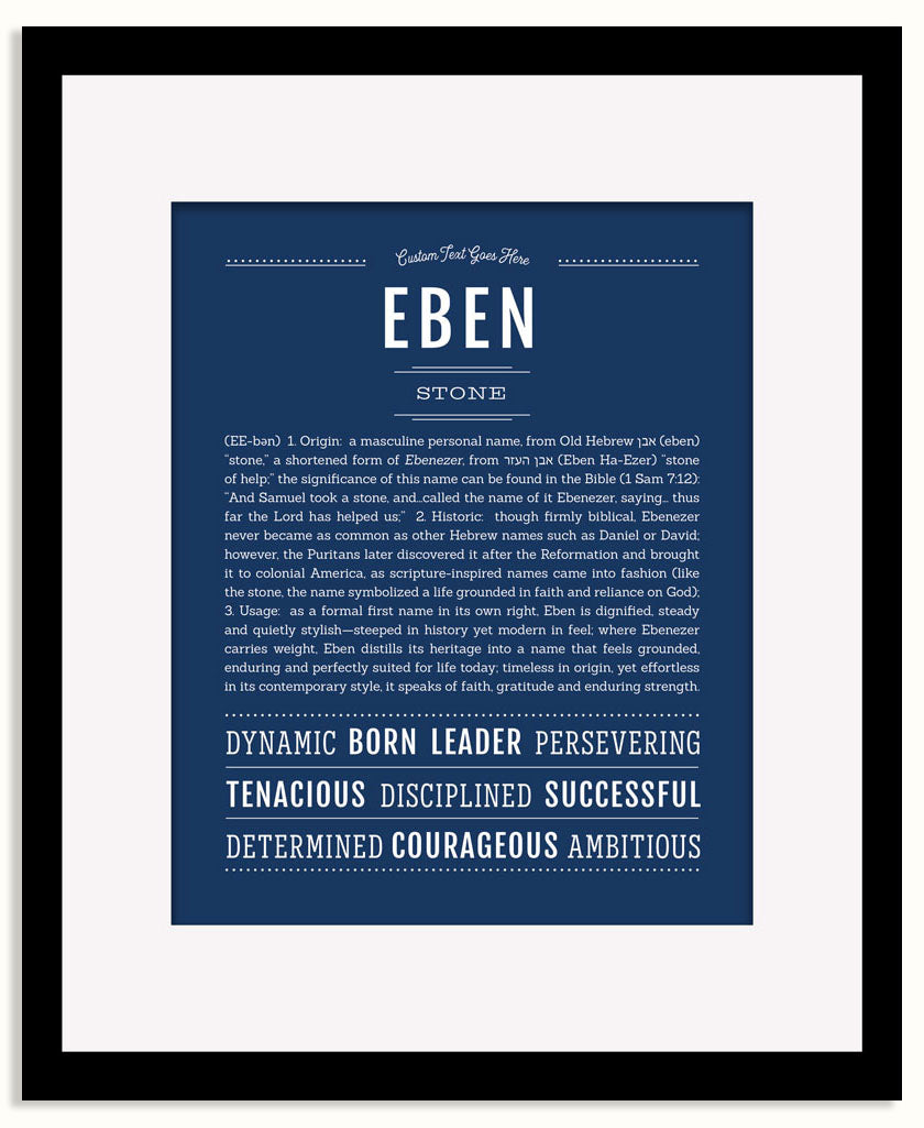 Frame Options | Midnight Blue | Black Frame, Matted