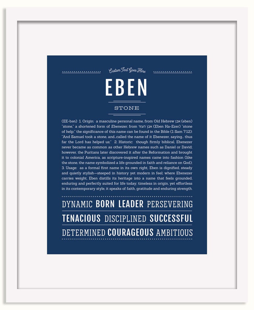 Frame Options | Midnight Blue | White Frame, Matted