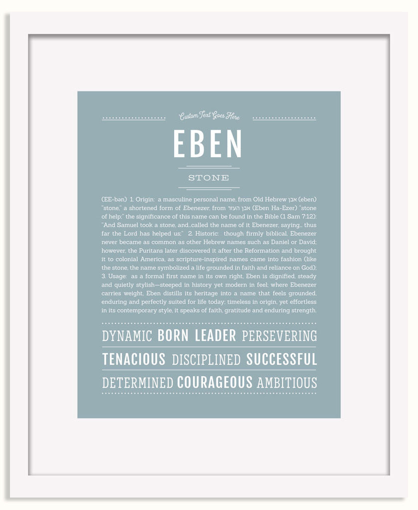 Frame Options | Powder Blue | White Frame, Matted