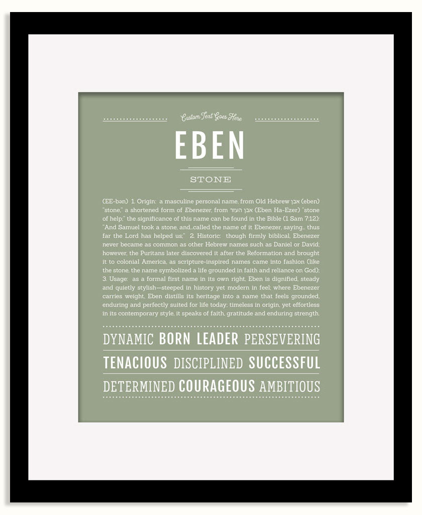 Frame Options | Sage | Black Frame, Matted