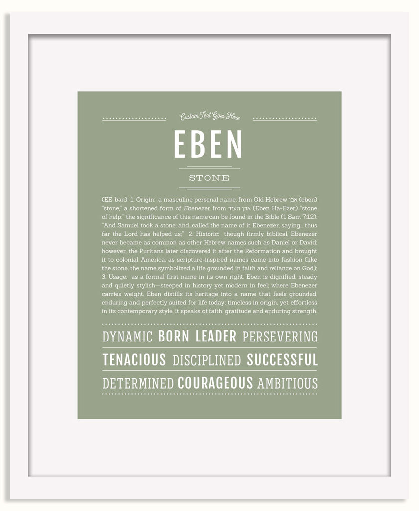 Frame Options | Sage | White Frame, Matted