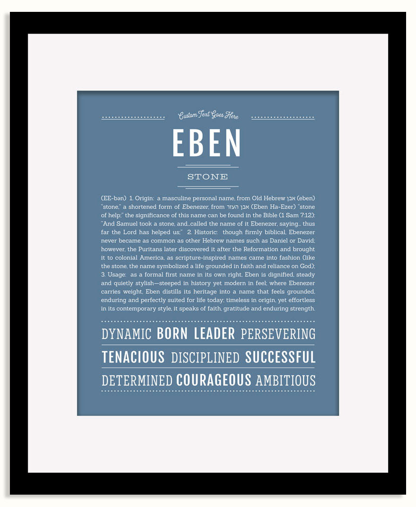 Frame Options | Steele Blue | Black Frame, Matted