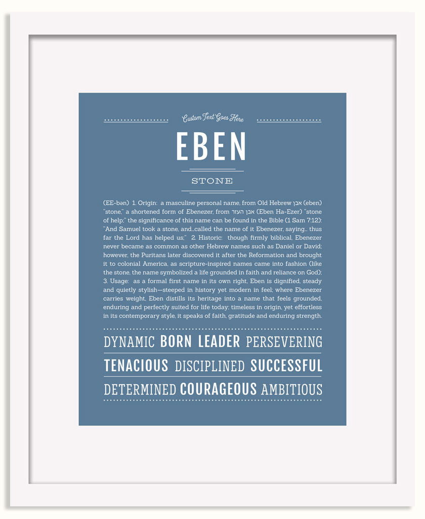 Frame Options | Steele Blue | White Frame, Matted