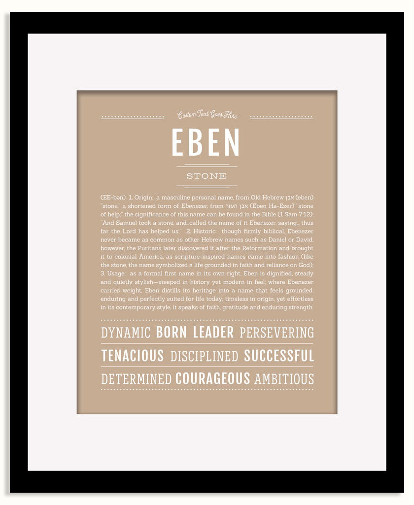 Frame Options | Tan | Black Frame, Matted