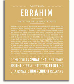 Ebrahim Personalized Name Meaning Art Prints – Name Stories