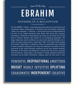 Ebrahim Personalized Name Meaning Art Prints – Name Stories