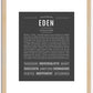 Eden (male) | Name Art Print