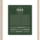 Eden (male) | Name Art Print