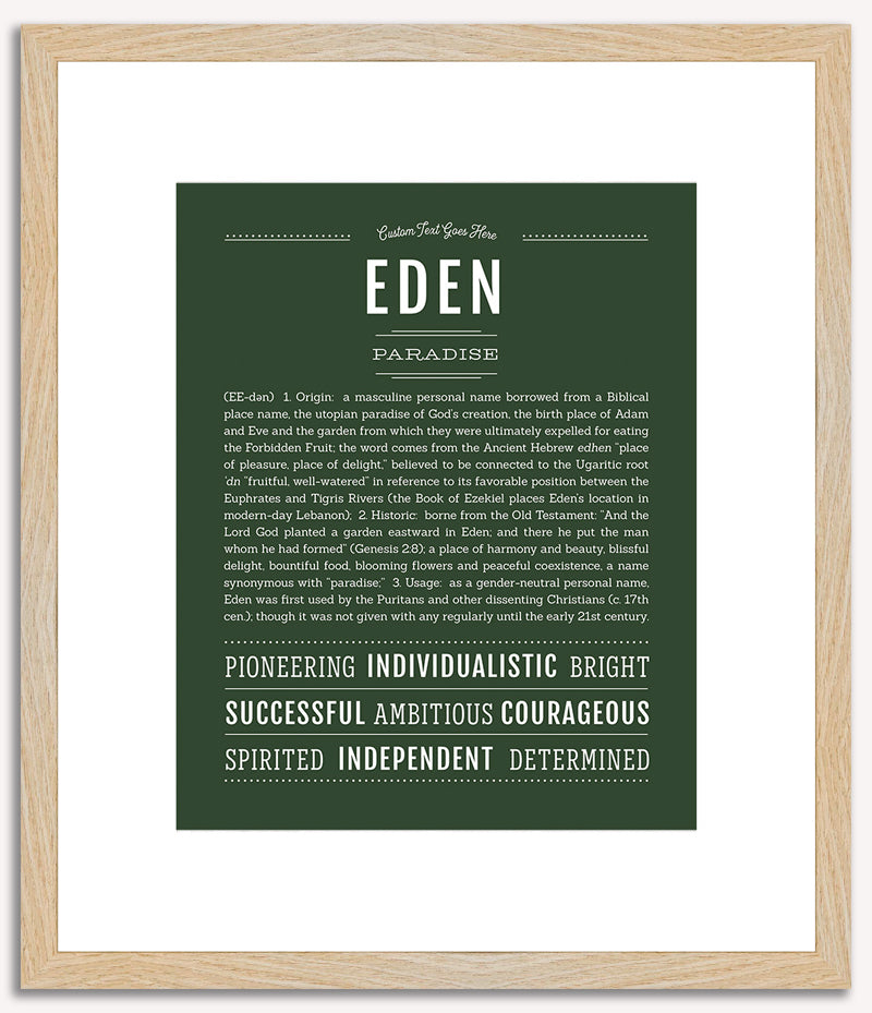 Eden (male) | Name Art Print