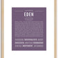 Eden (male) | Name Art Print