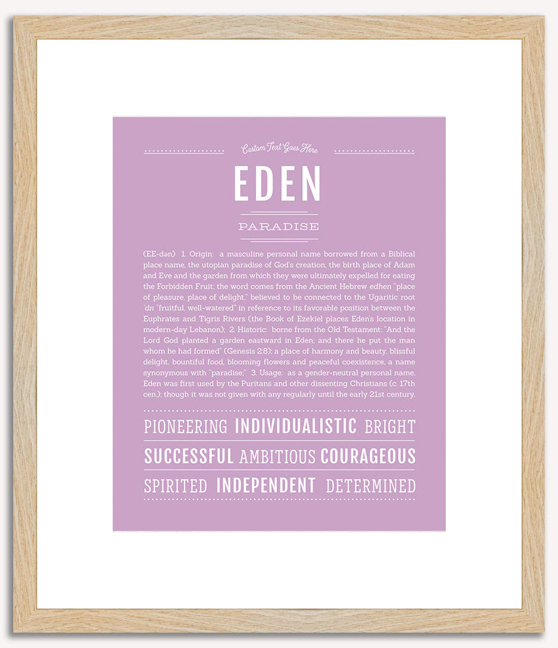 Eden (male) | Name Art Print