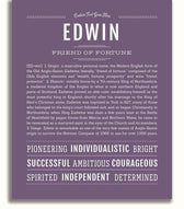 Edwin | Name Art Print – Name Stories