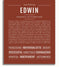Edwin Personalized Name Meaning Art Prints – Name Stories