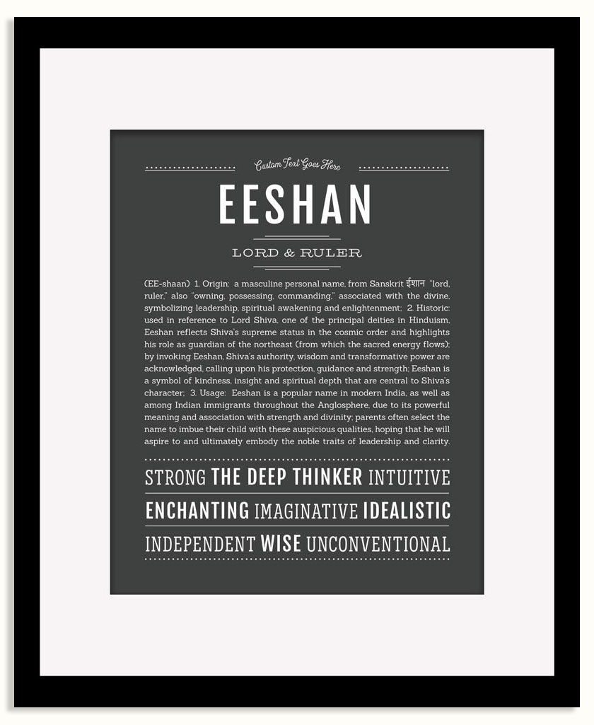 Frame Options | Charcoal Gray | Black Frame, Matted