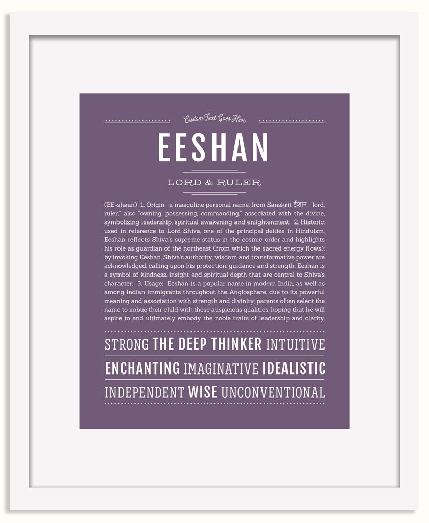 Frame Options | Deep Purple | White Frame, Matted