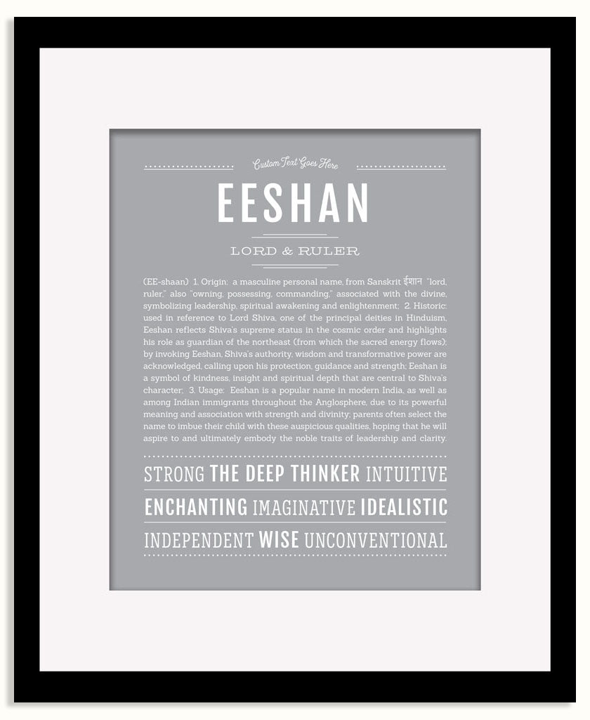 Frame Options | Light Gray | Black Frame, Matted