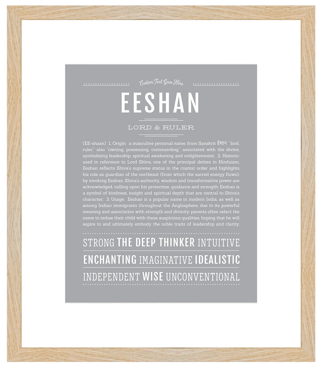 Frame Options | Light Gray | Maple Frame, Matted
