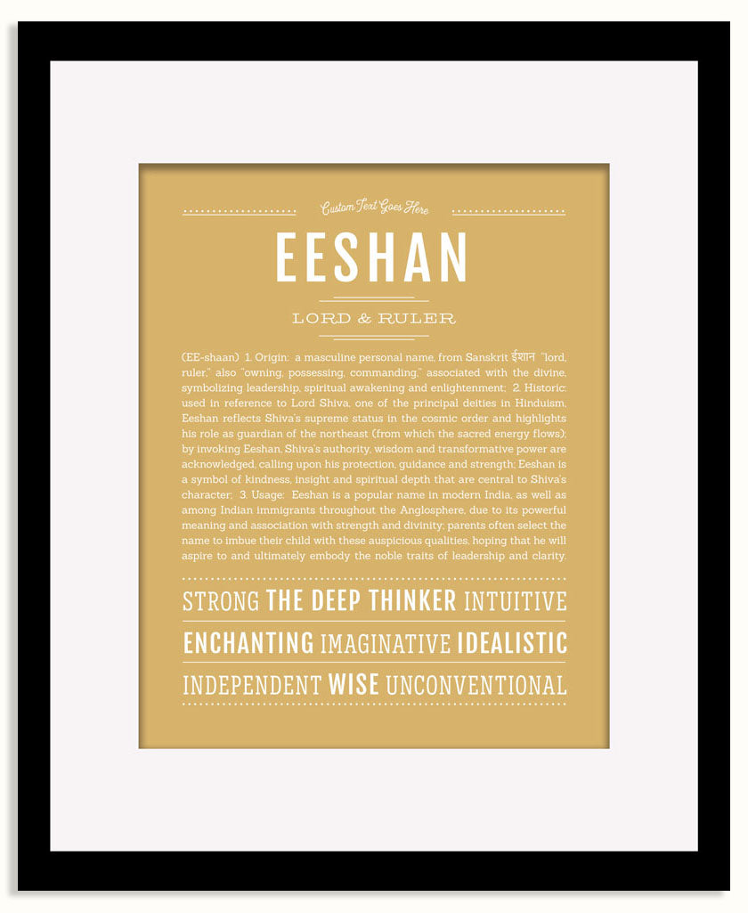 Frame Options | Matte Gold | Black Frame, Matted