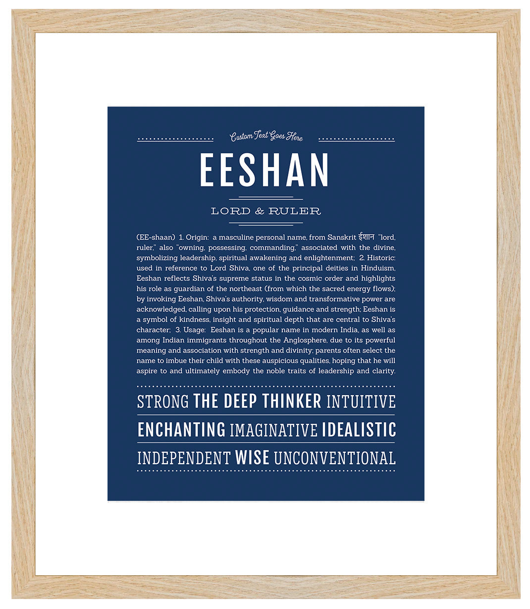Frame Options | Midnight Blue | Maple Frame, Matted