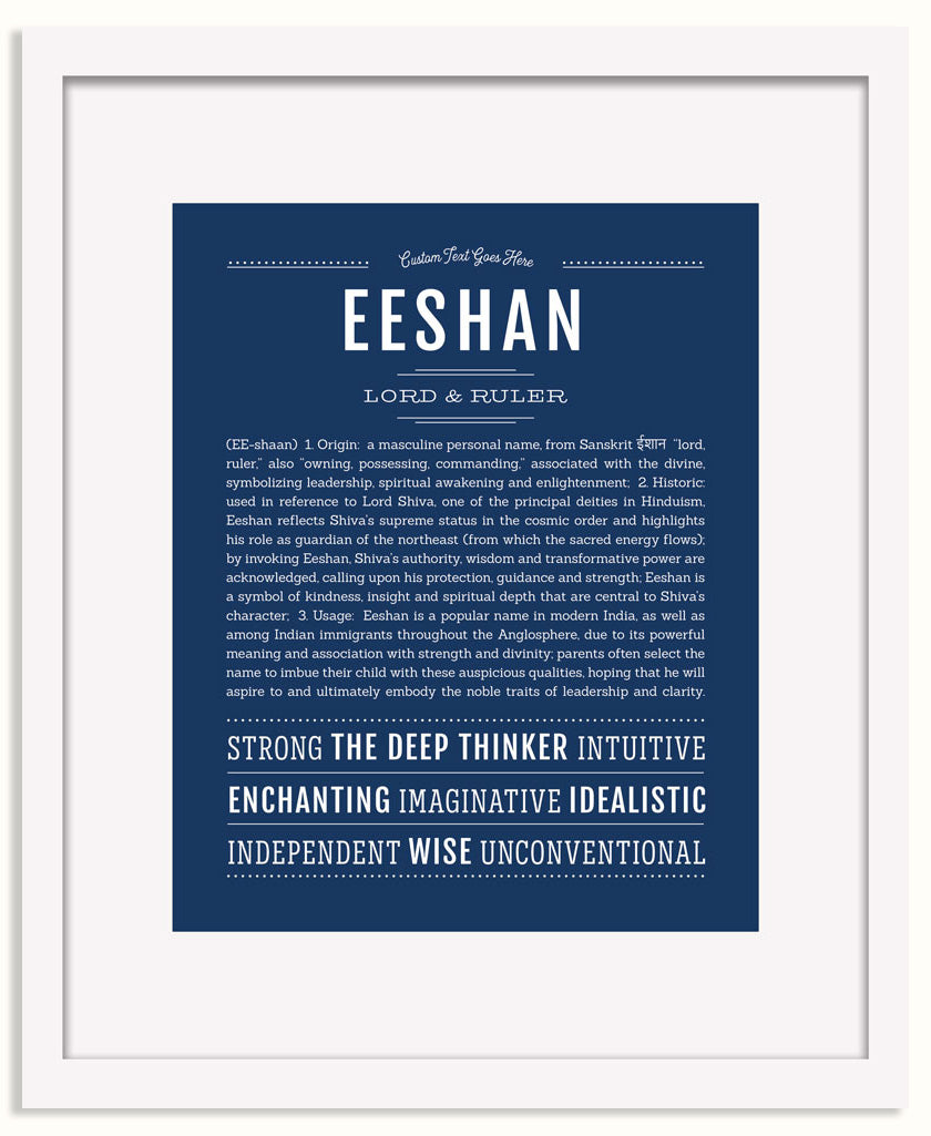 Frame Options | Midnight Blue | White Frame, Matted