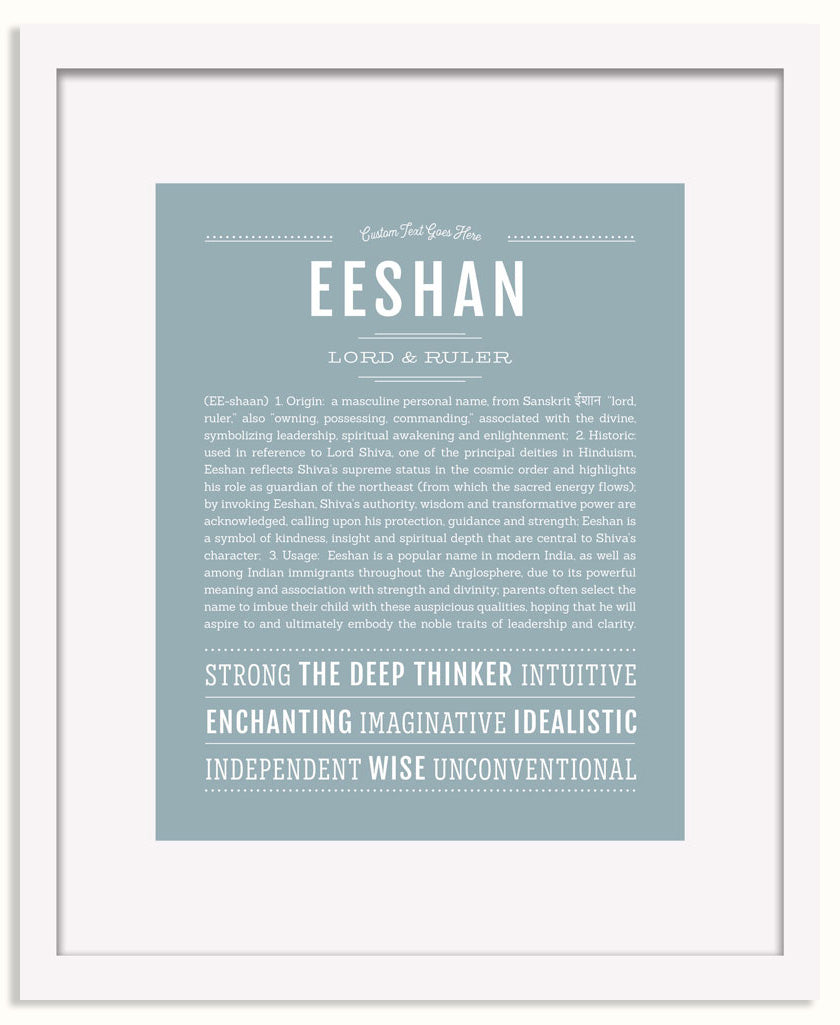 Frame Options | Powder Blue | White Frame, Matted