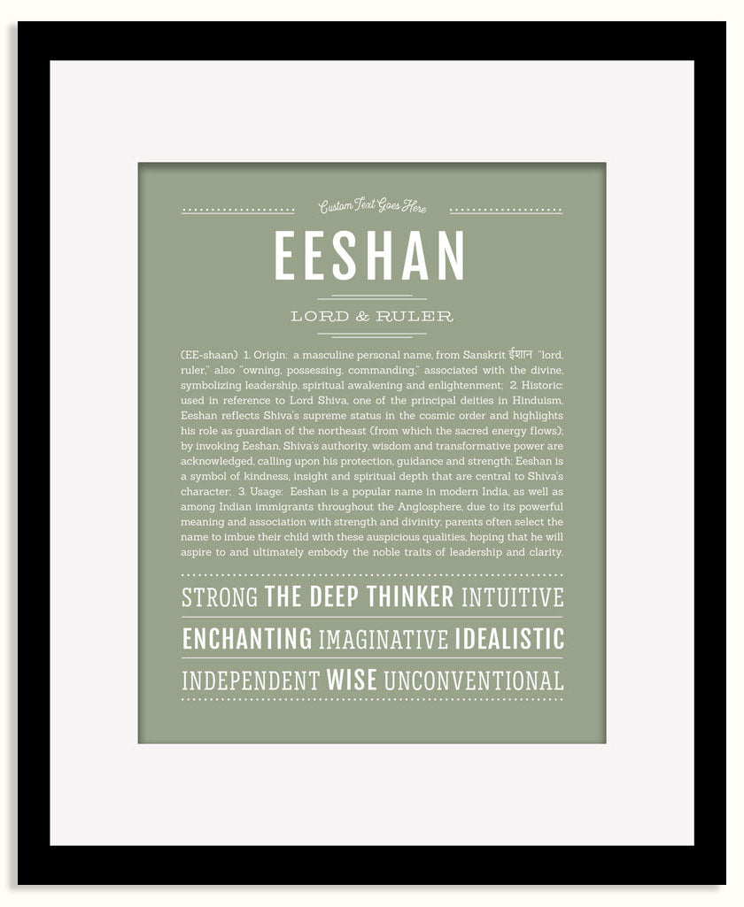 Frame Options | Sage | Black Frame, Matted