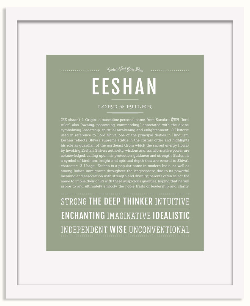 Frame Options | Sage | White Frame, Matted