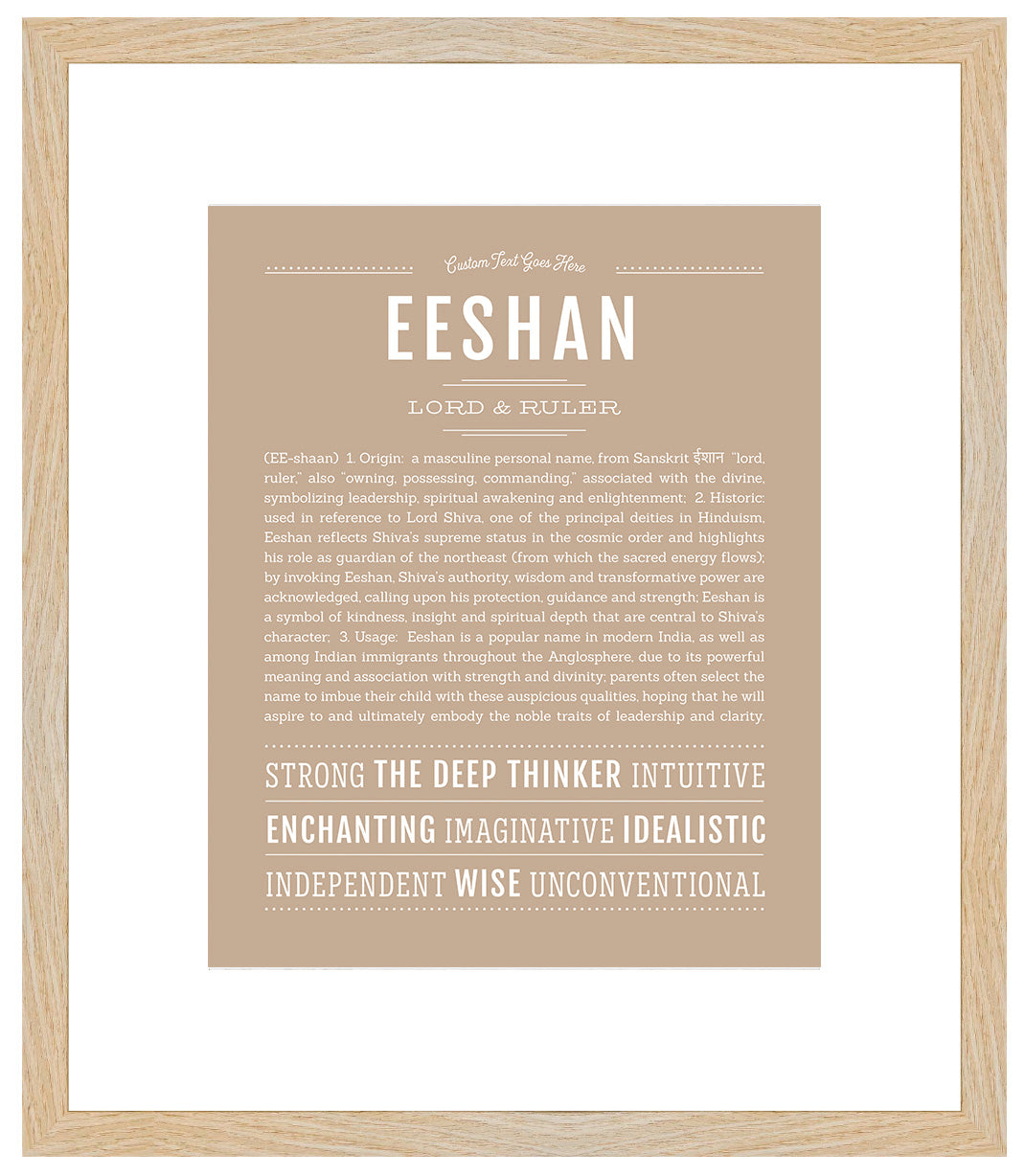Frame Options | Tan | Maple Frame, Matted