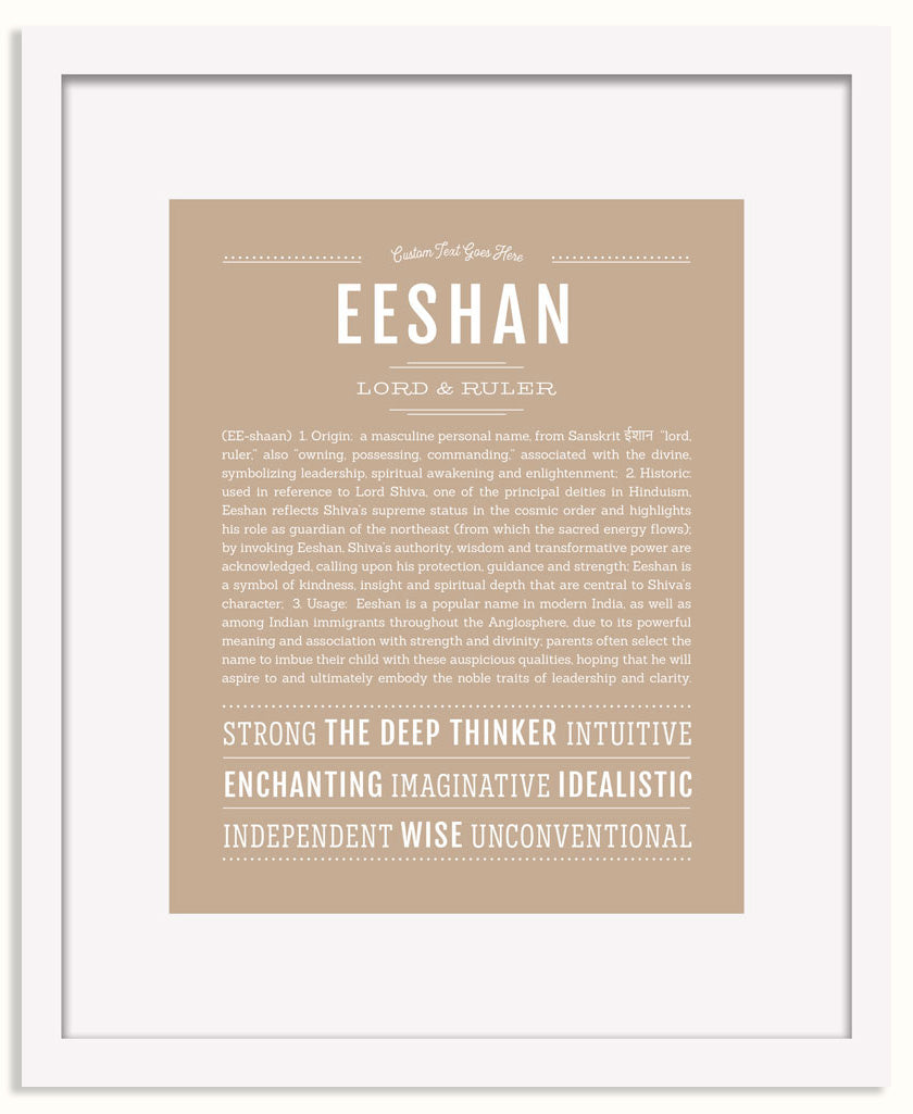 Frame Options | Tan | White Frame, Matted